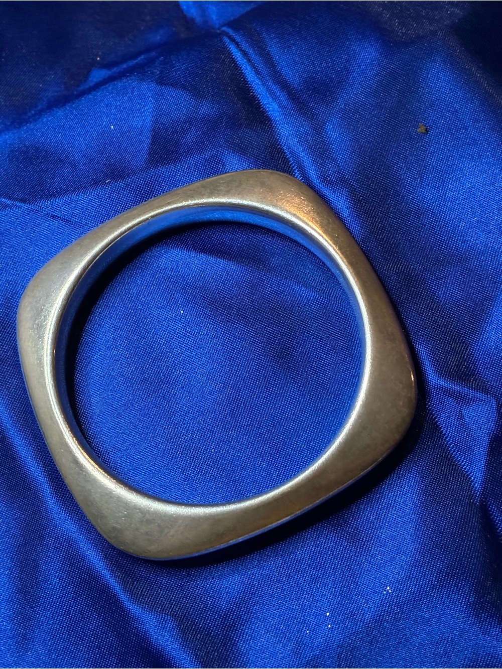 Sleek Silver-Tone Sculptural Bangle Bracelet - Women Accessories